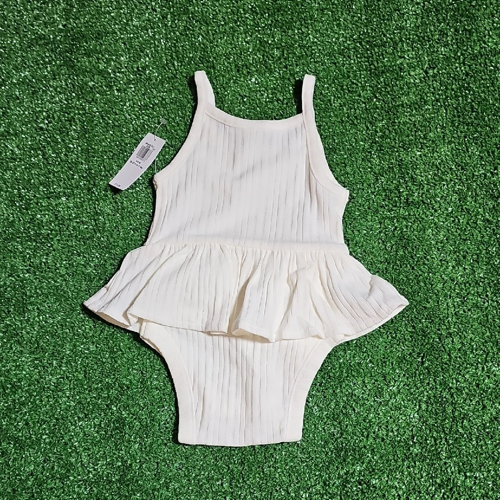 Old Navy Ivory Baby Bodysuit with Ruffles